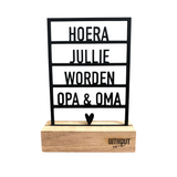 houten lijst met houder jullie worden opa en oma 