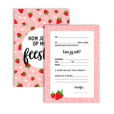 Uitnodiging Verjaardagsfeest • Aardbei (8 stuks)