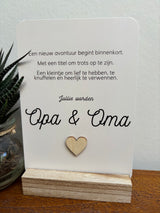 A6 Ansichtkaart • Opa & Oma • Houten Hartje