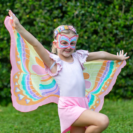 Pink Rainbow Butterfly + Masker