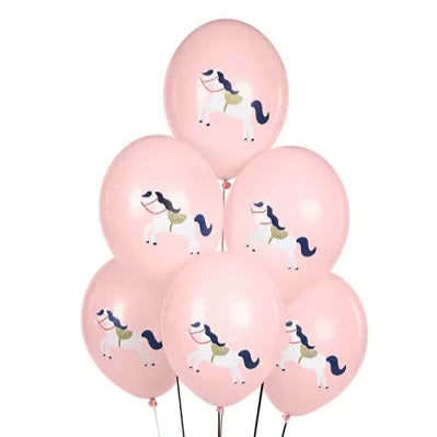 roze ballonnen paard
