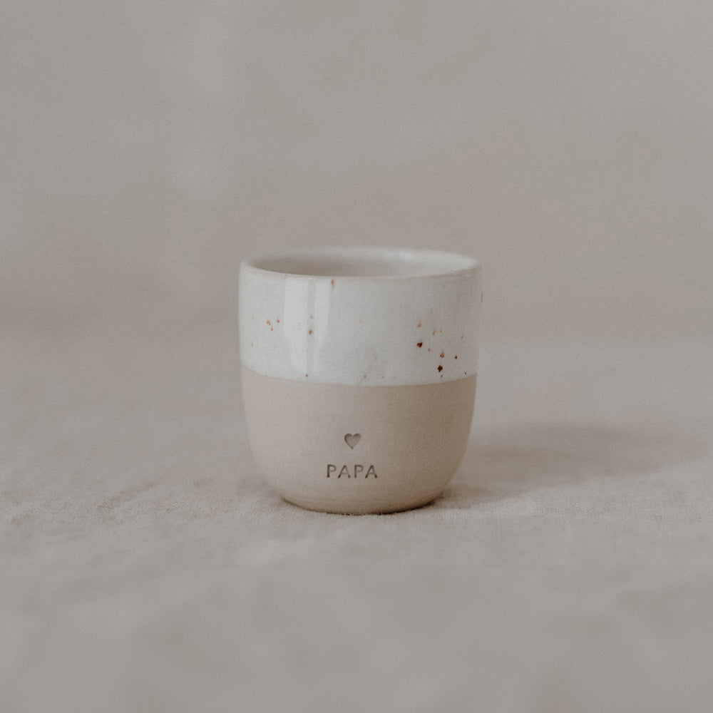 Espressokopje papa eulenschnitt keramiek beige