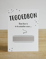 kraskaart tegoedbon zwart wit