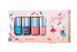 Souza Swan Lake nagellakset met vier kleuren in een roze doos met ballerina’s en veren.