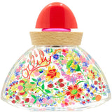 Oilily Classic eau de parfum 30 ml in een flacon met kleurrijke bloemen, rode dop en houtkleurige hals