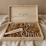 xl houten kistje coming soon zwangerschapstest en speen