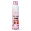 Camille Circus sunspray SPF 50 van 150 ml in een witte spuitbus met roze dop en portret van Camille.
