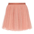 Roze tule rok Dawn Pink met glittertailleband, los getoond tegen een witte achtergrond.