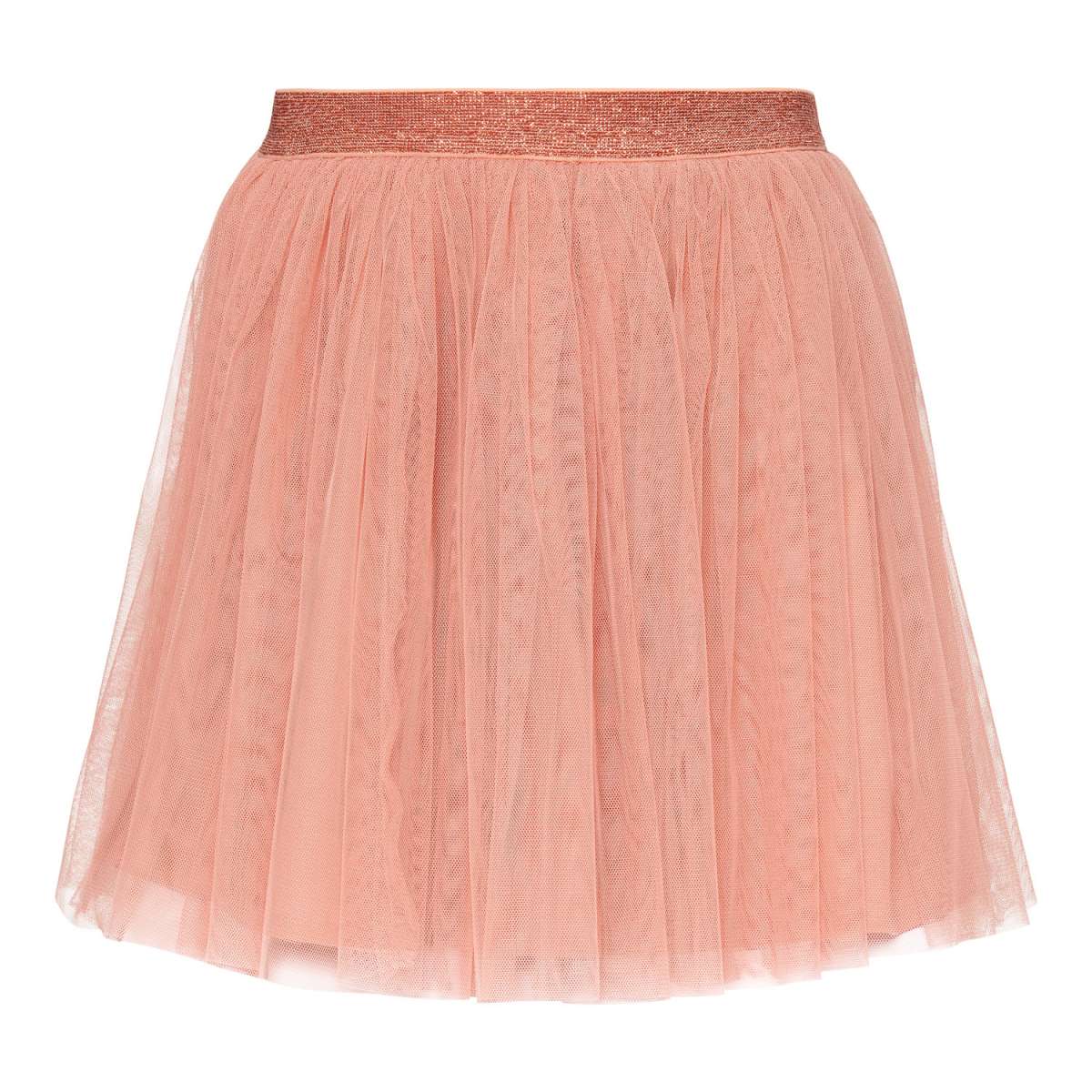 Roze tule rok Dawn Pink met glittertailleband, los getoond tegen een witte achtergrond.