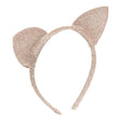 Goudkleurige Undon haarband met glitters en twee kattenoren op een witte achtergrond