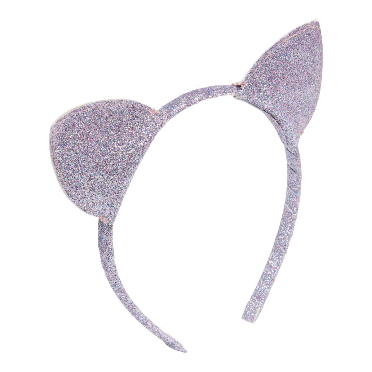 Lavendelkleurige Undon haarband met glitters en twee kattenoren