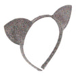 Undon haarband in Multi Black met veelkleurige glitters en twee kattenoren op een witte achtergrond.