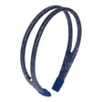 Urfa dubbele haarband in donkerblauw met glitters en beklede uiteinden